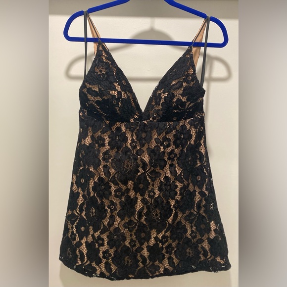 Free People Dangerous Love Black Lace Overlay Mini Dress - Picture 13 of 15